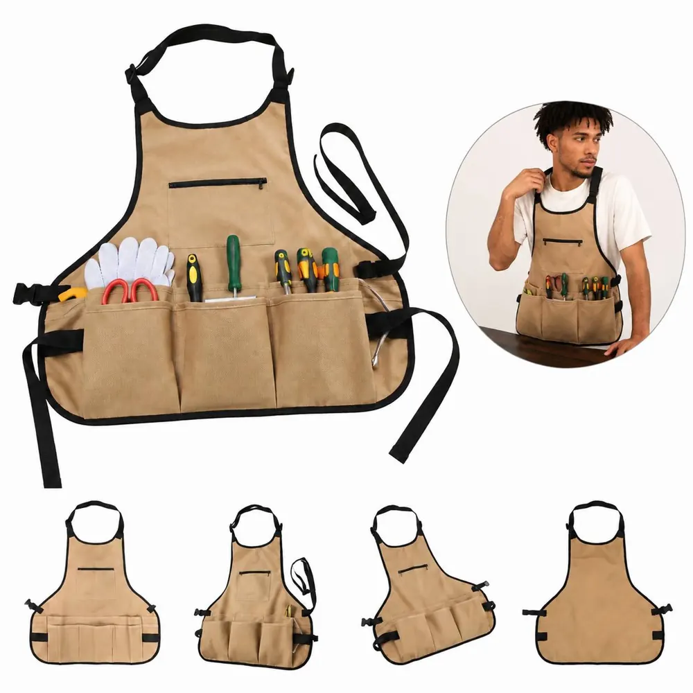 Heavy Duty 14-Pocket Garden Apron for Men Women DIY Tools 2