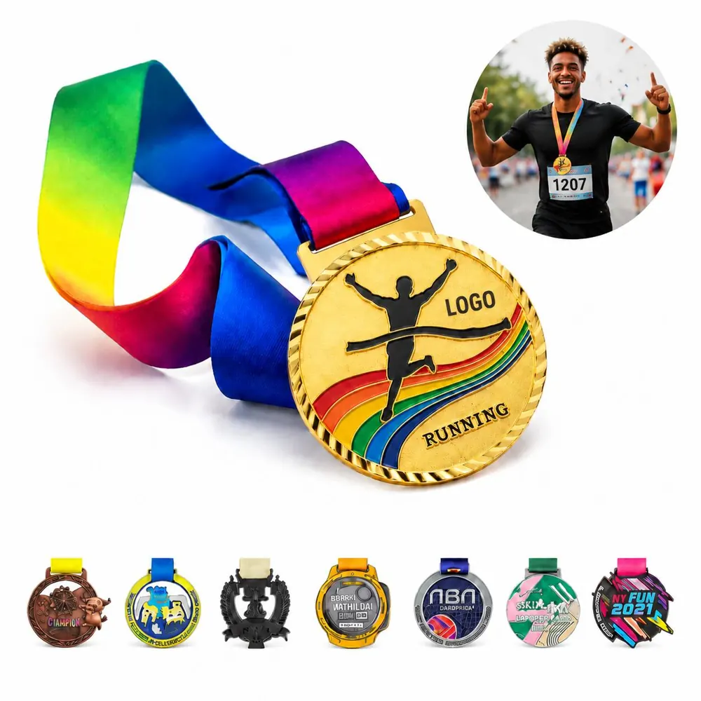Customizable 2D Award Medal with Lanyard for Engraving