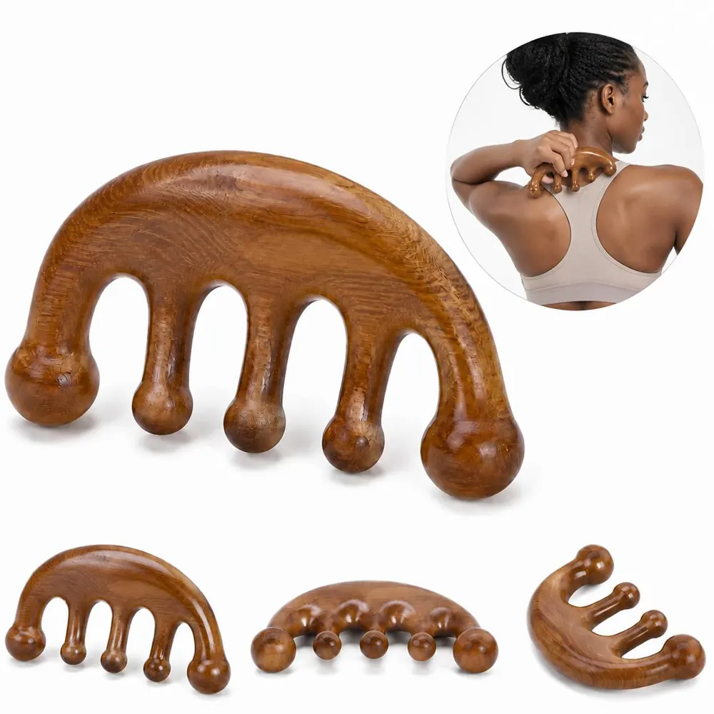 Handcrafted Wooden Massage Comb for Scalp Relaxation 2