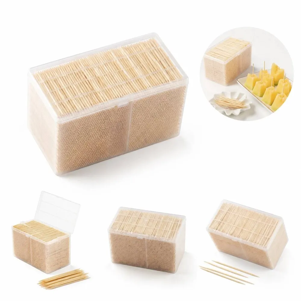 Disposable Double-Ended Toothpick Holder with Fine Tips 2