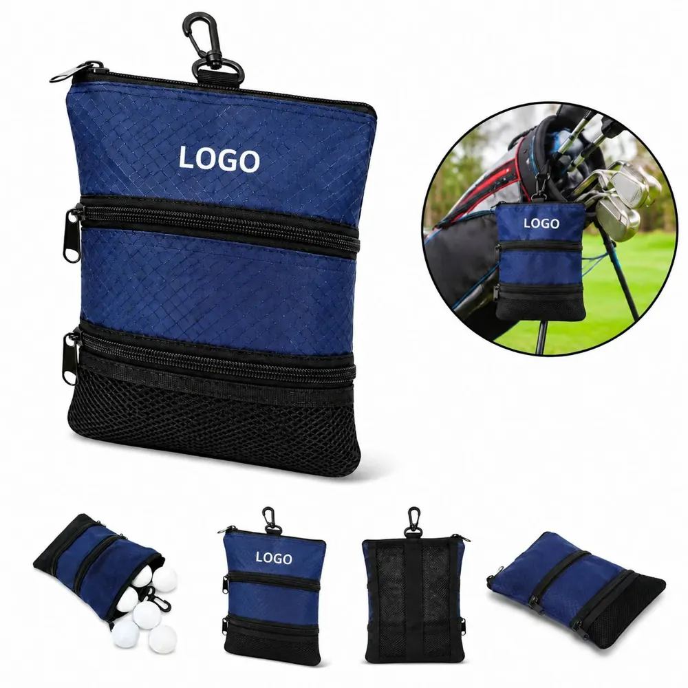 Golf Valuables Organizer Pouch with Secure Zipper