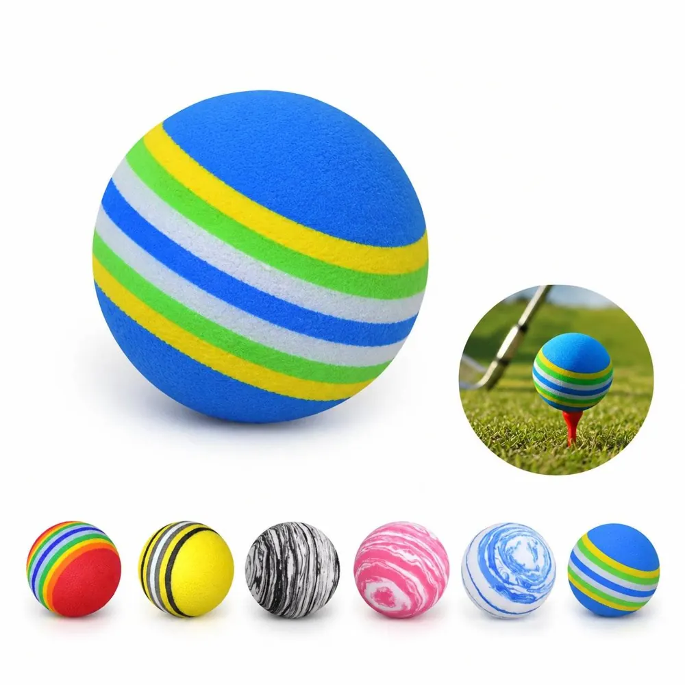 EVA Foam Golf Practice Balls, Rainbow Indoor Outdoor Safe 2