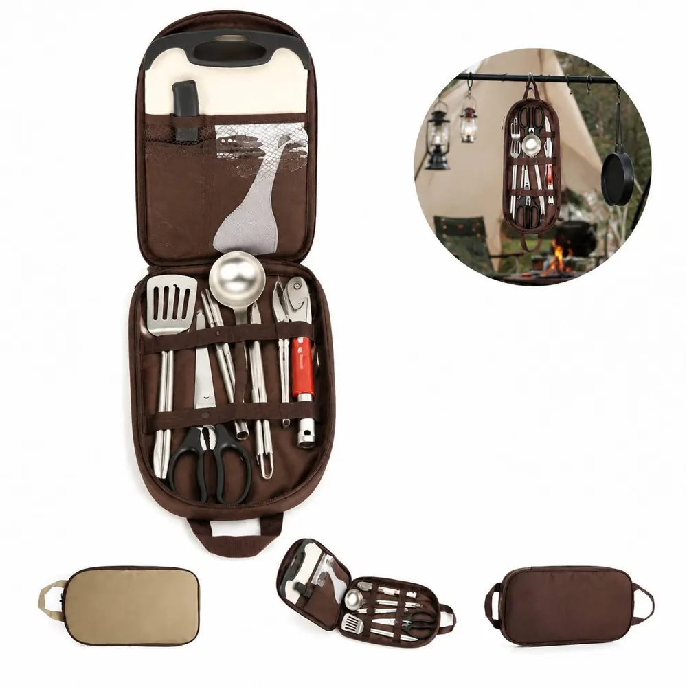 8-Piece Stainless Camping Cookware Set with Non-Stick 2