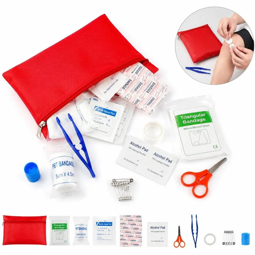 Compact Travel Emergency First Aid Kit with Essential 2