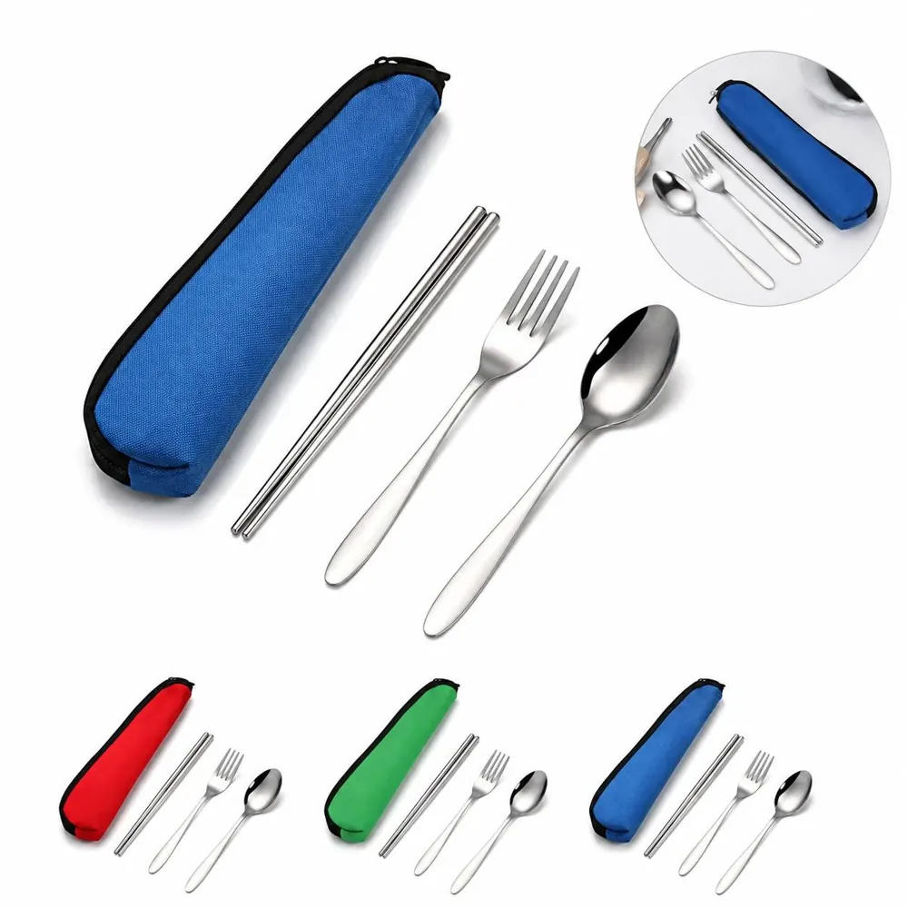 Stainless Steel 3-Piece Cutlery Set with Travel Pouch 2