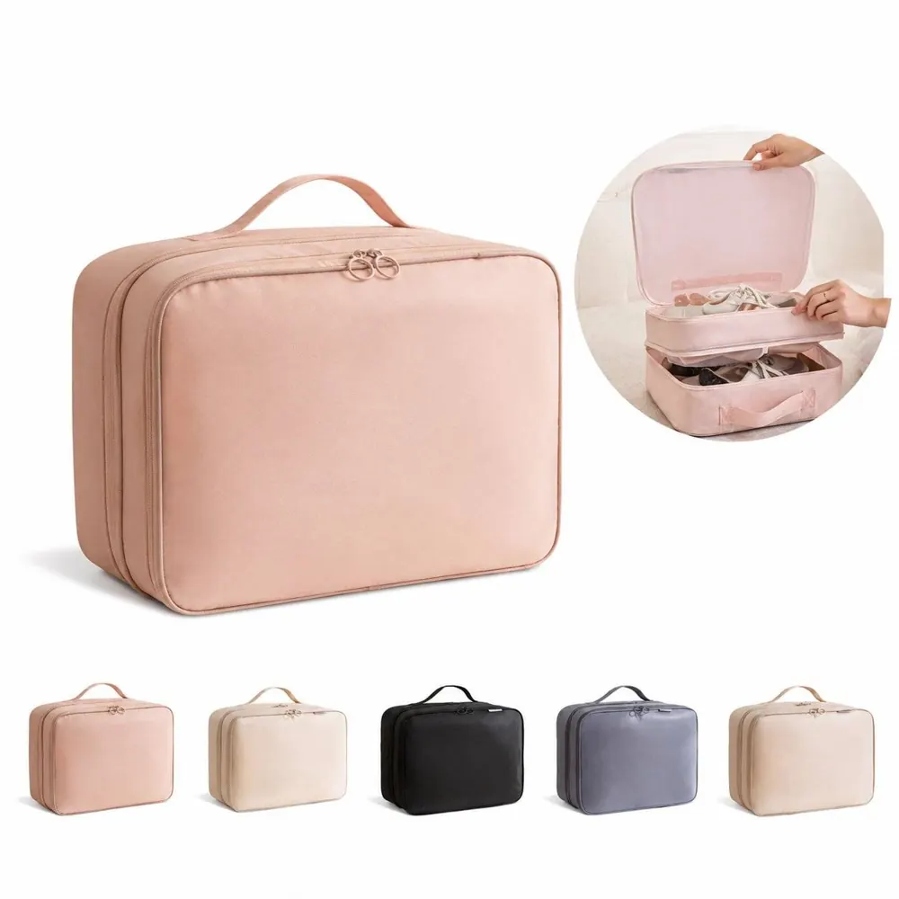 3-Layer Travel Shoe Bag, Water-Resistant Portable Storage 2