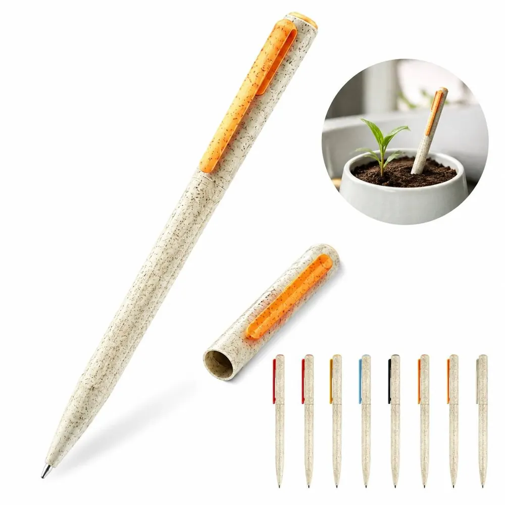 Eco Wheat Straw Ballpoint Pens, Biodegradable & Smooth 2