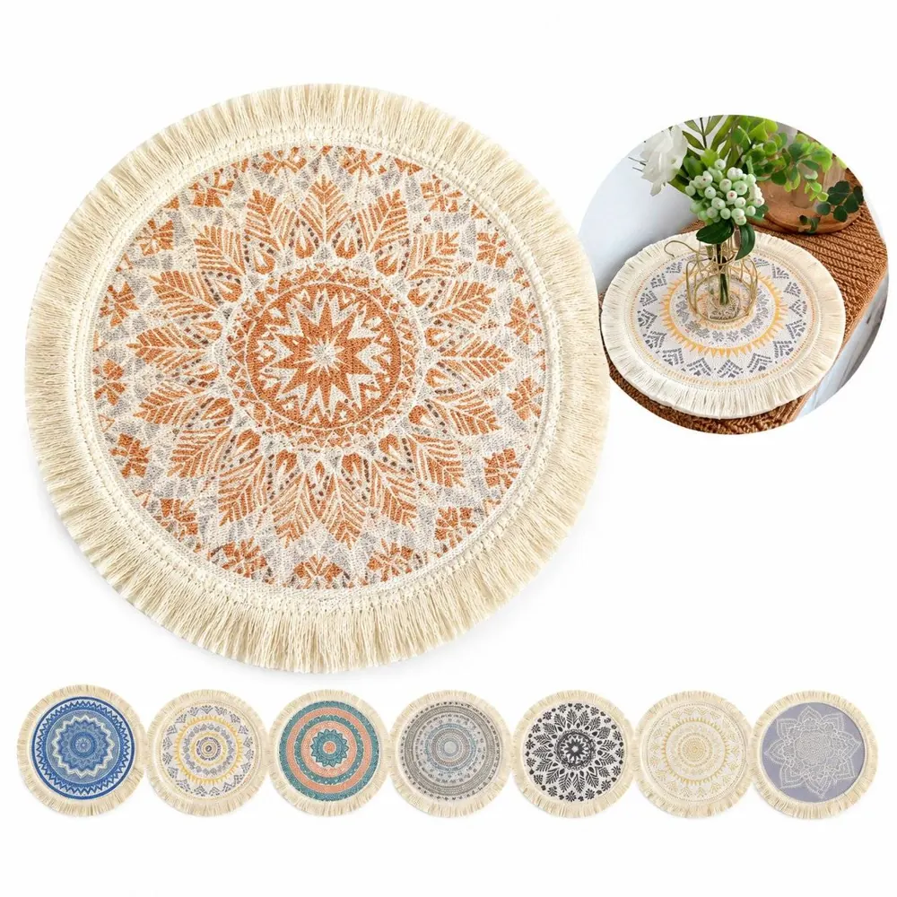 Boho Cotton Floral Lace Placemat with Removable Cover 2