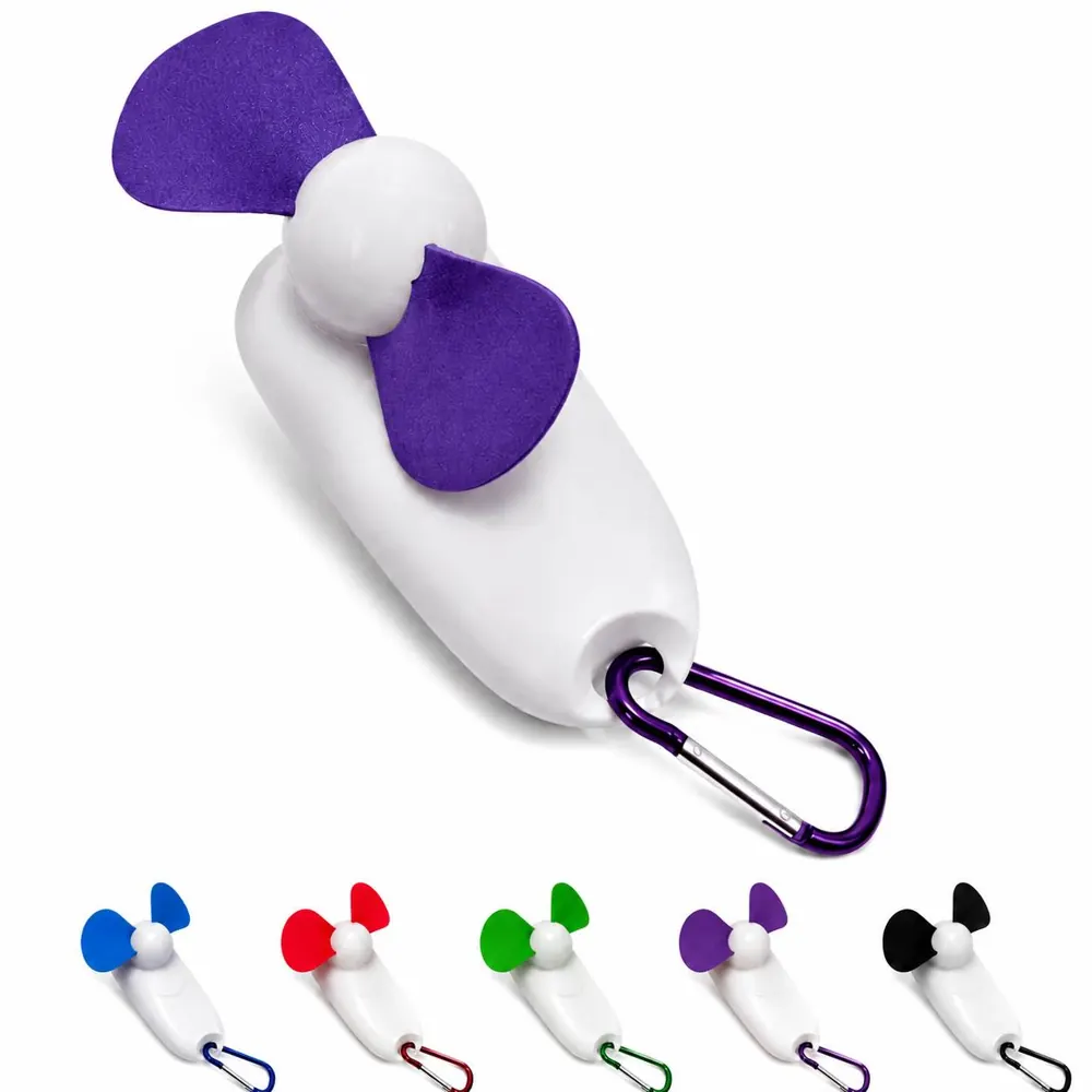 Rechargeable LED Carabiner Mini Fan with 3 Speeds 2