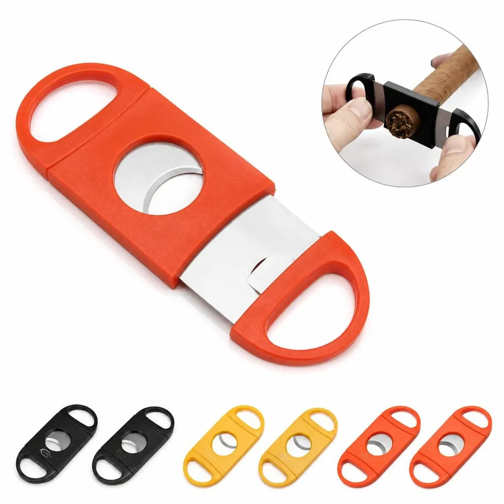 Plastic Cigar Cutter with Stainless Steel Blade, Portable 2