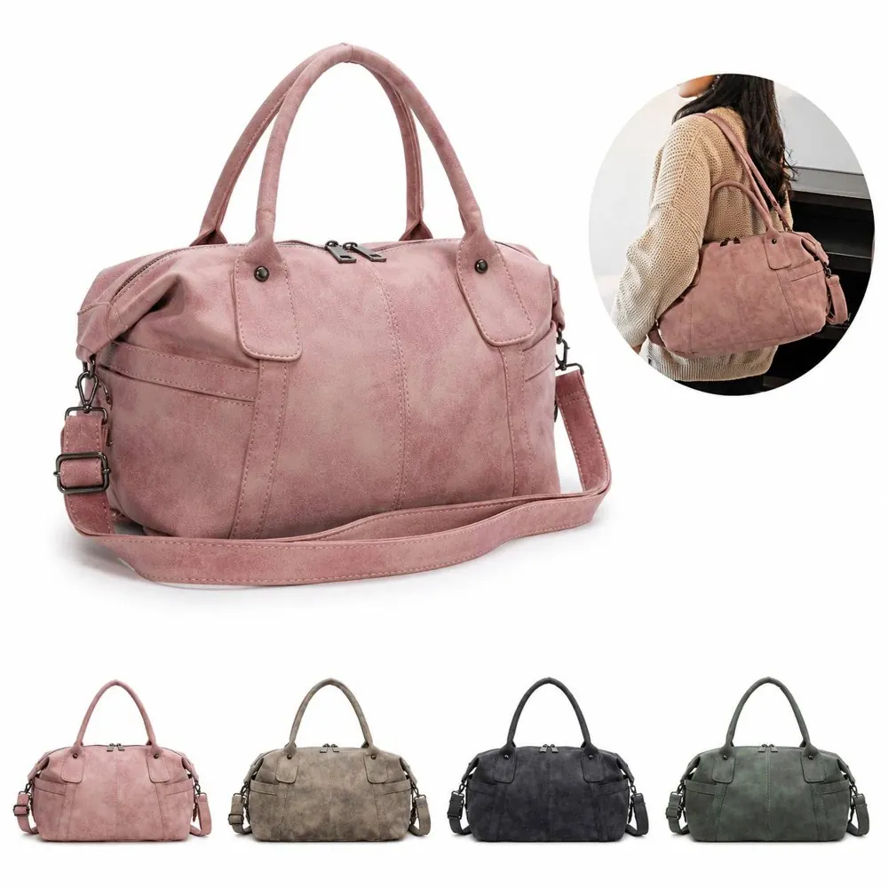 Retro PU Tote Bag Commuter Style with Detachable Strap 2