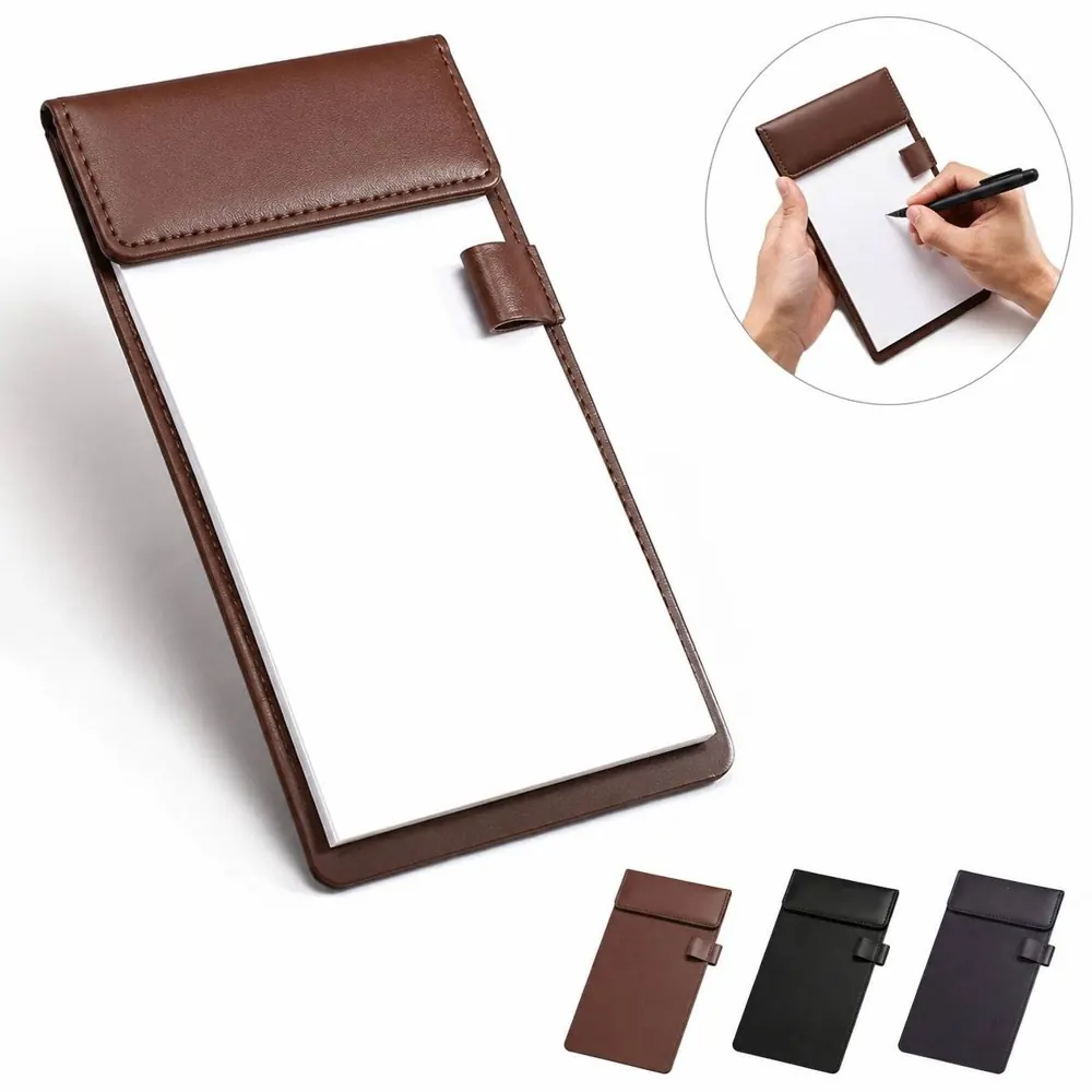 PU Leather Menu Clipboard with Sturdy Clip for Restaurants 2