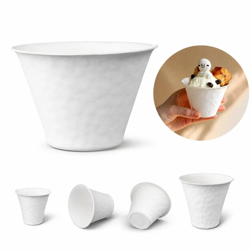 Biodegradable Ice Cream Bowls with Secure Lid, Reusable 2