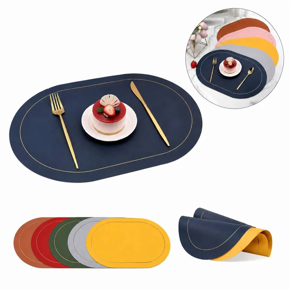 PU Leather Heat-Resistant Double-Side Placemat for Table 2