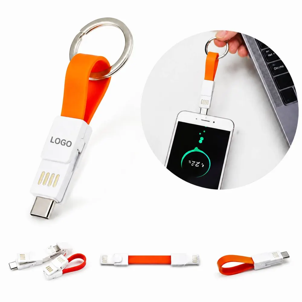 3-in-1 Magnetic Foldable Keychain Charger Cable