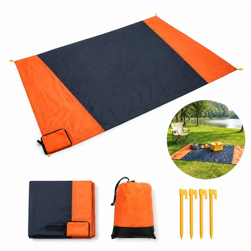 Sand-Free Waterproof Beach Mat with Travel Pocket 2