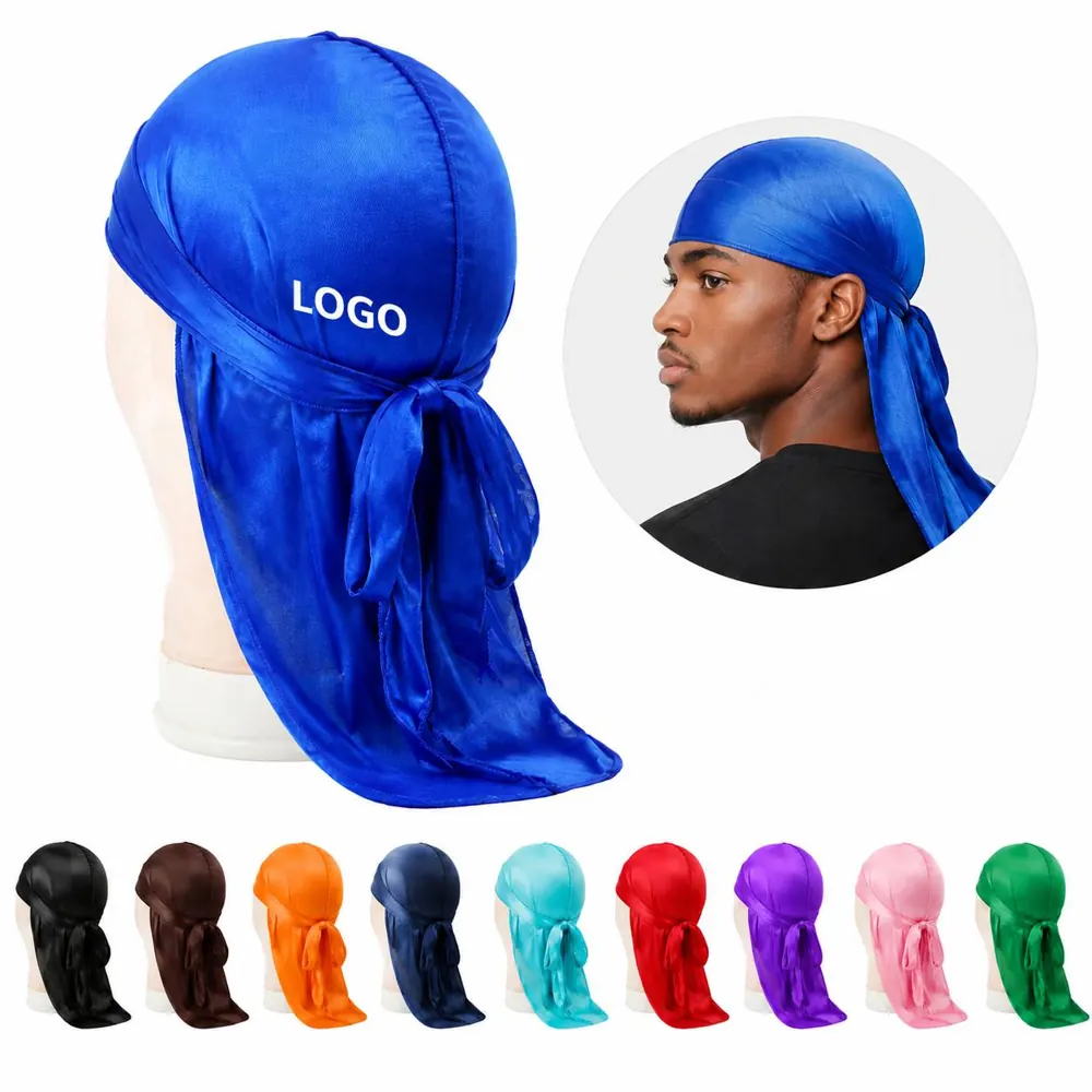Silk Satin Durag Hair Wrap with Adjustable Tie-Back Closure