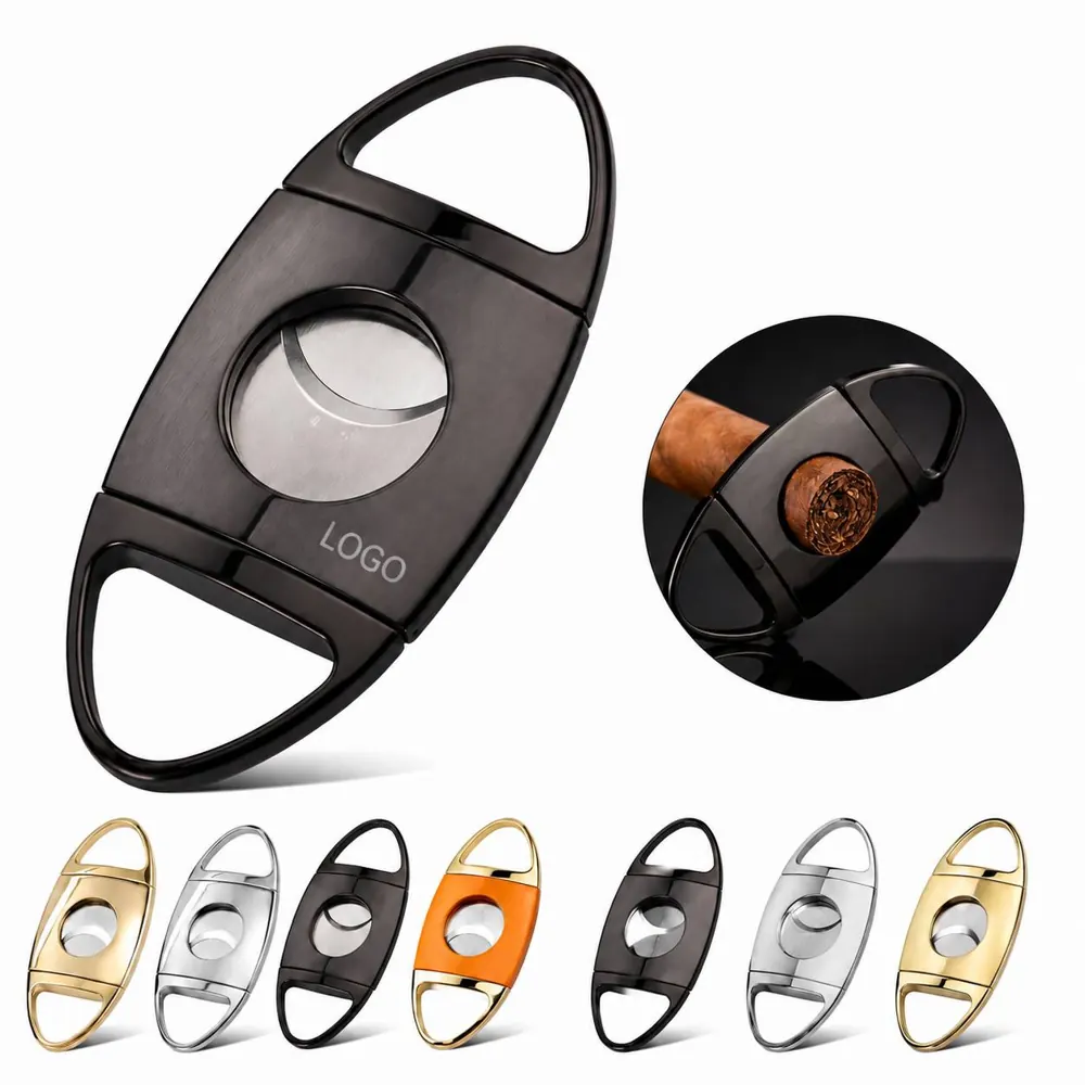 Portable Zinc Alloy Cigar Cutter with Stainless Steel Blade