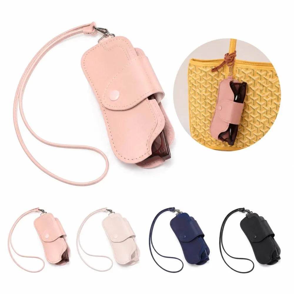 PU Leather Sunglass Case with Adjustable Lanyard 2