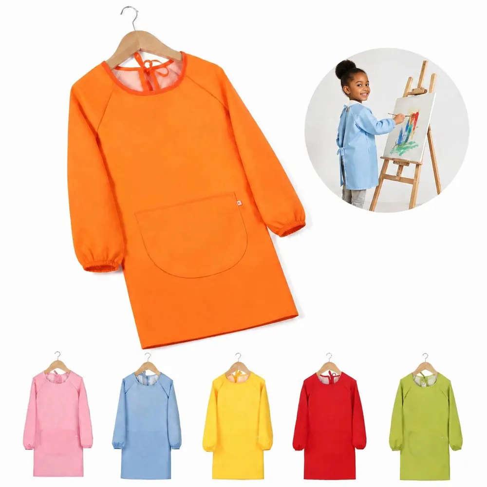 Waterproof Kids Art Smock with Adjustable Snap Closures 2