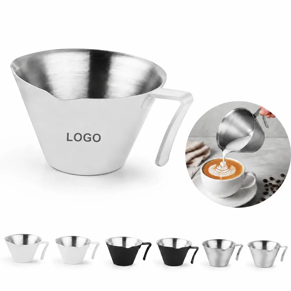 Stainless Steel Espresso Measuring Pitcher with Narrow Spout