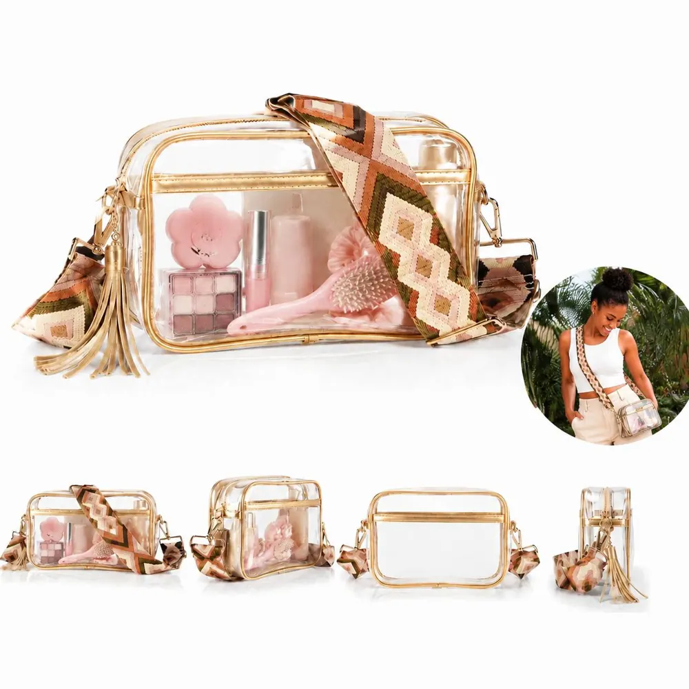 PVC Crossbody Bag with Adjustable Strap, Water-Resistant 2