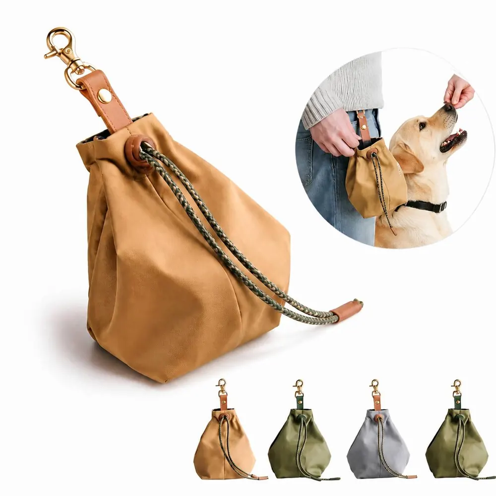 Canvas Pet Food Drawstring Bag with Secure Closure 2