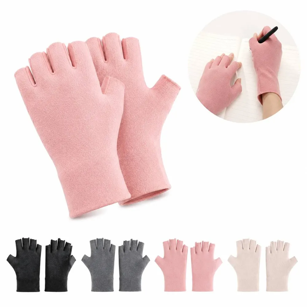 Warm Velvet Half-Finger Gloves for Touchscreen Use 2