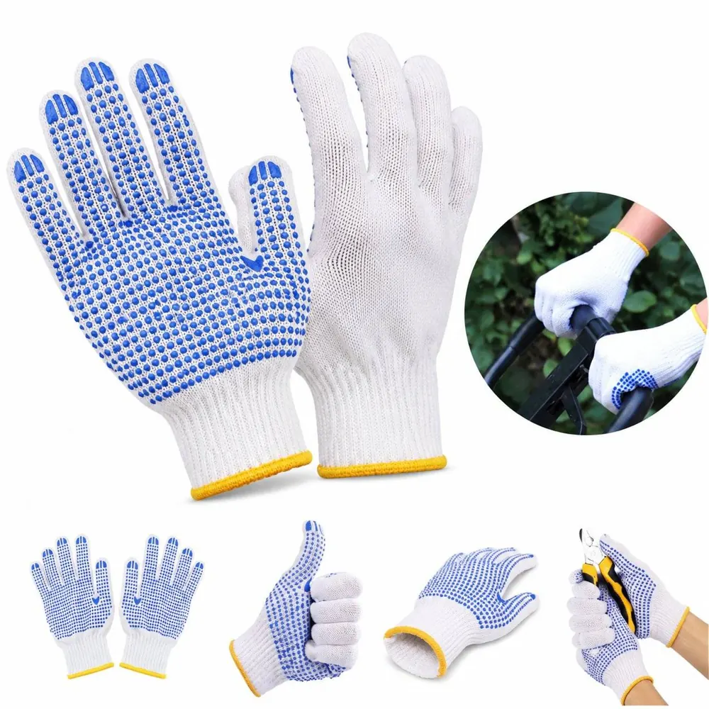 Anti-slip Cotton Work Gloves with Enhanced Grip 2