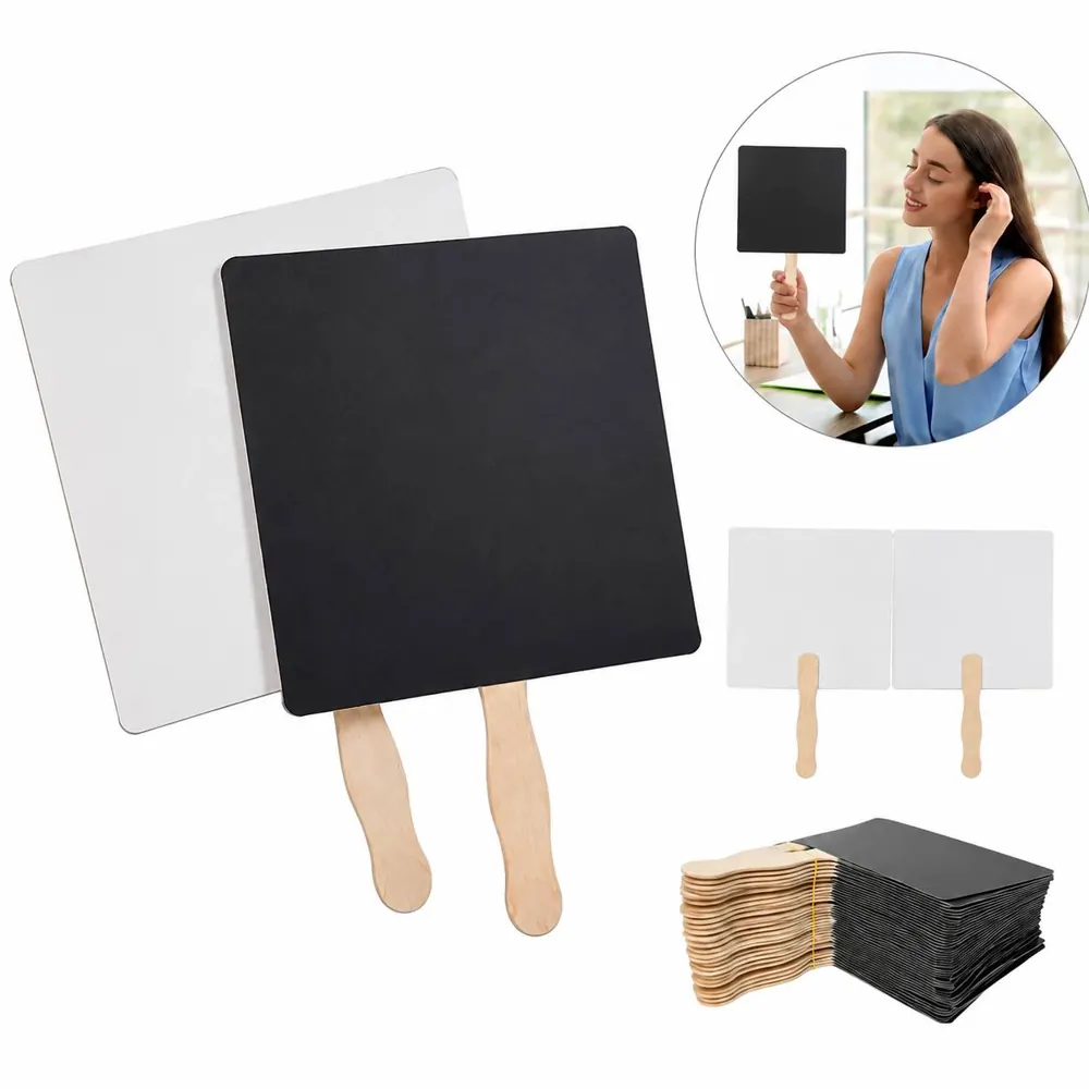 Mini Billboard Hand Fans Double-Sided Full-Color Square 2