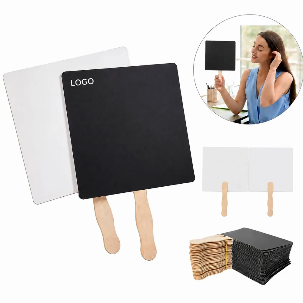 Mini Billboard Hand Fans Double-Sided Full-Color Square