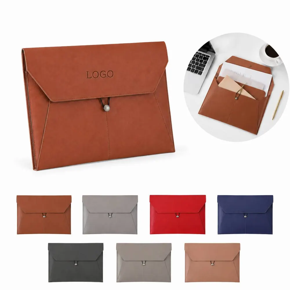 Waterproof PU Leather A4 Document Holder with 3 Secure