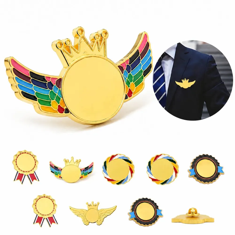 Customizable Metal Lapel Pins with Secure Pin-Back Closure 2