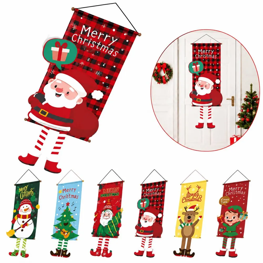 Custom Non-Woven Christmas Hanging Flag for Indoor Outdoor 2
