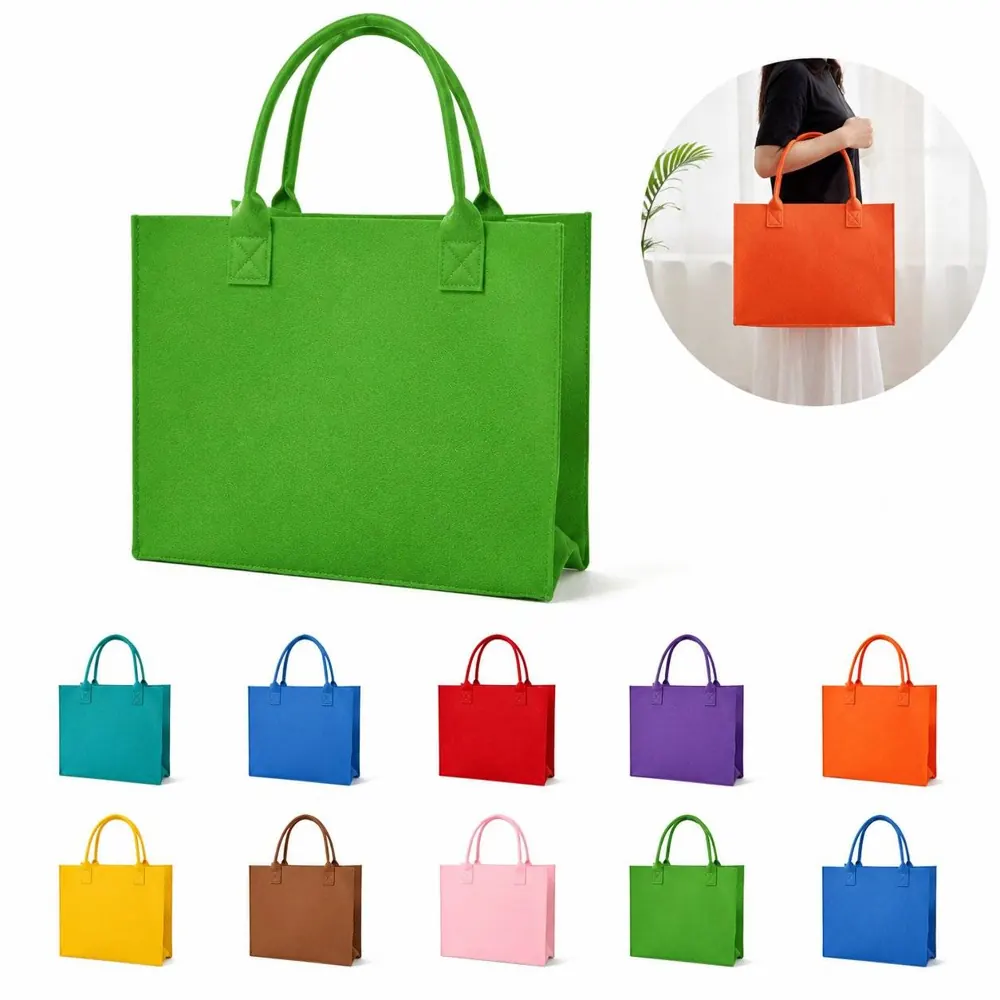 Durable Felt Tote Bag with Spacious Multi-Size Design 2