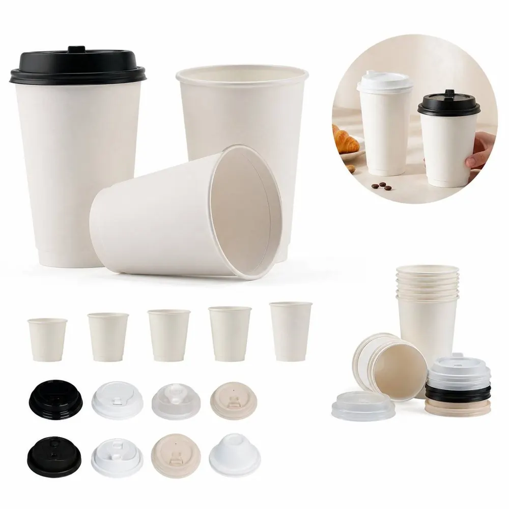 Insulated Paper Cup with Lid, Double Wall, Multi-Size 2