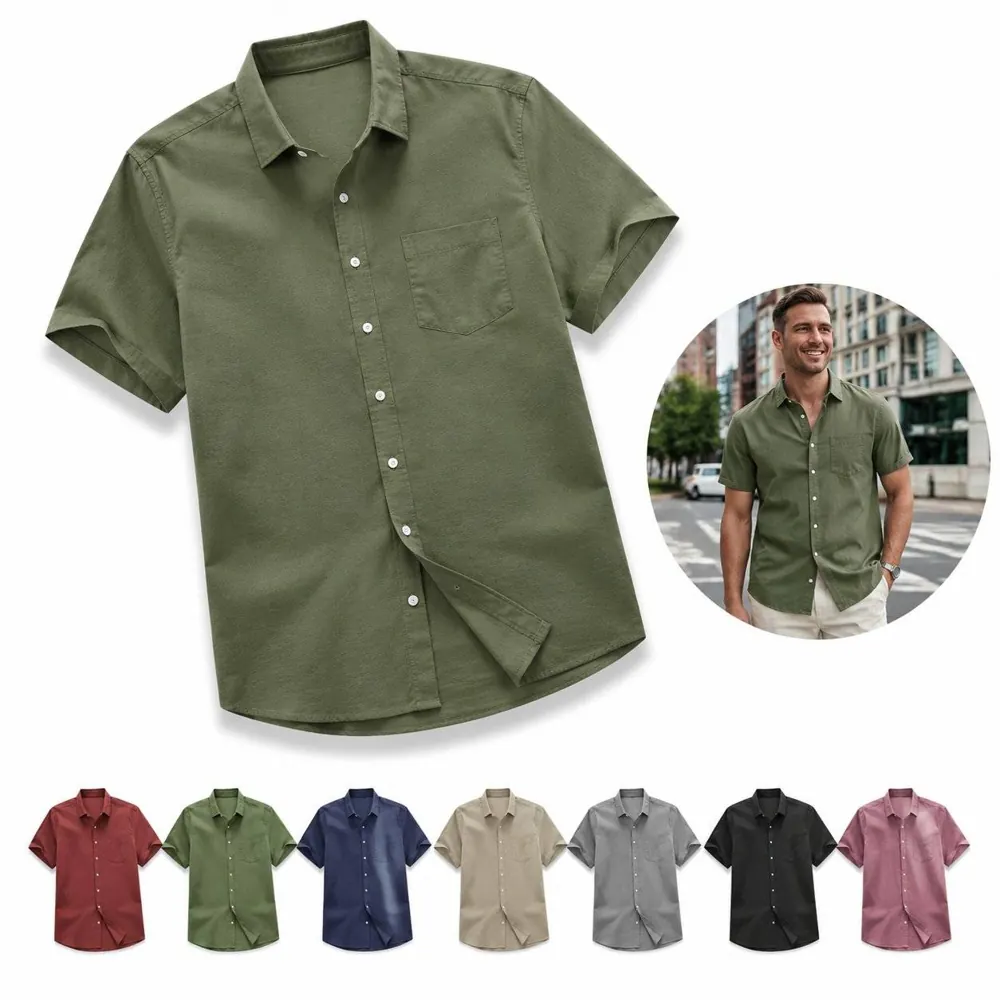 Classic Short-Sleeve Polyester Polo Shirt with Button 2