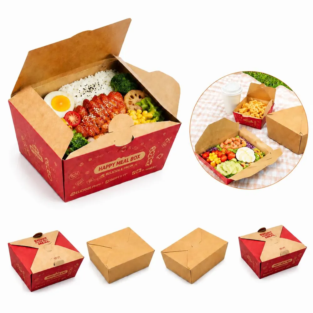 37 oz Kraft Paper Takeout Box with Secure Lid 2