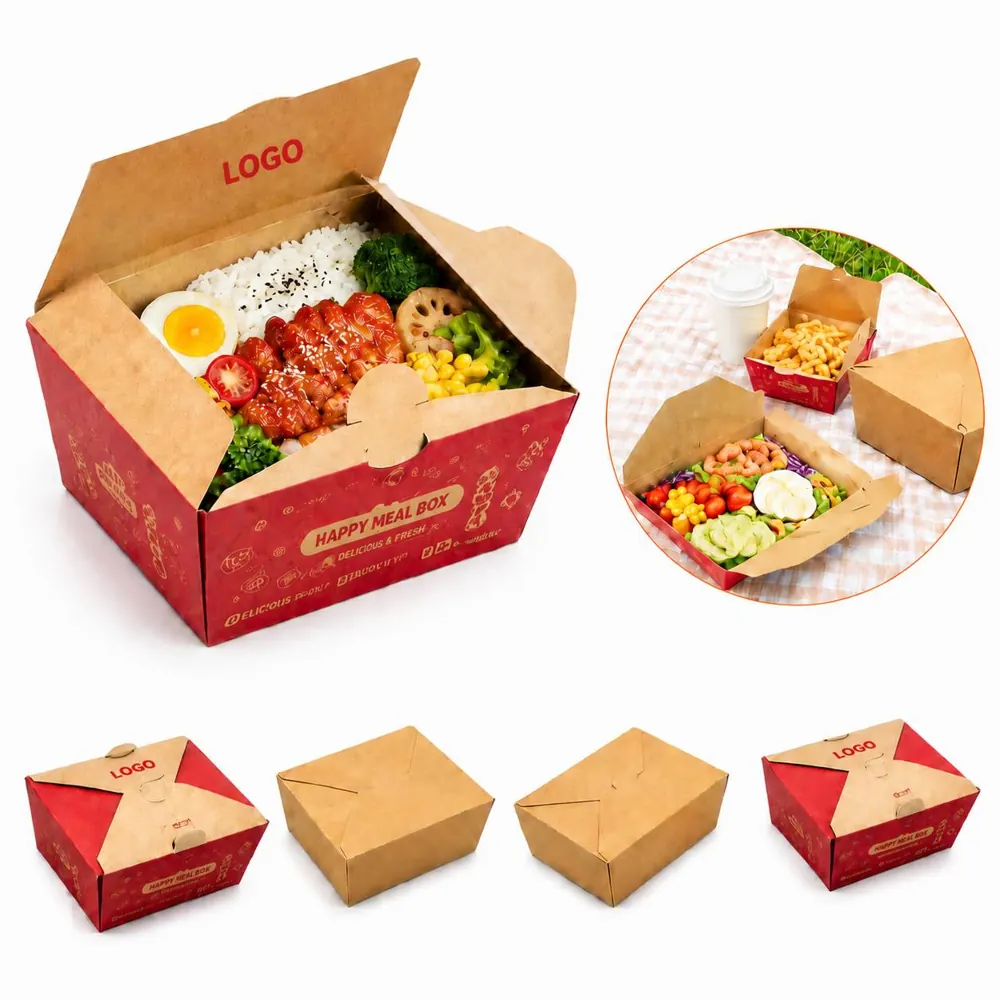 37 oz Kraft Paper Takeout Box with Secure Lid