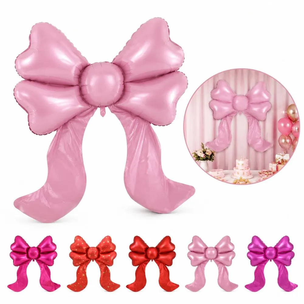 Matte Bowknot Foil Balloon with Self-Sealing Valve 2