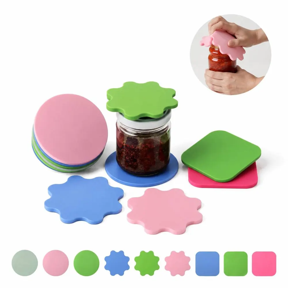 Silicone Jar Opener Coaster with Built-in Bottle Opener 2
