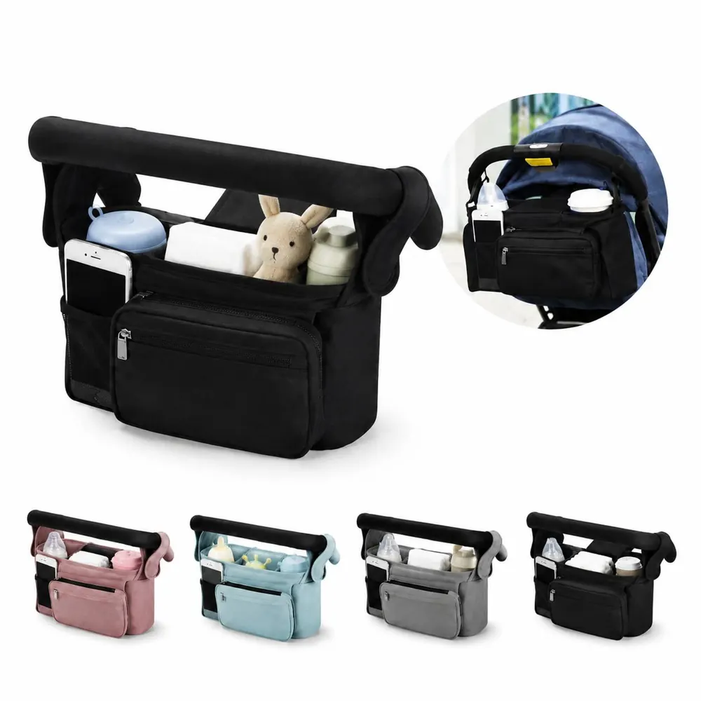 Waterproof Stroller Storage Bag with Cup Holder Organizer 2