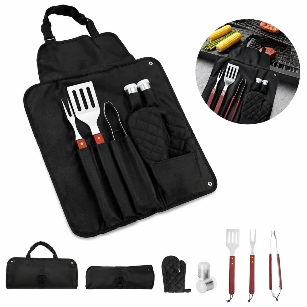 Stainless Steel BBQ Tool Kit with Spatula, Tongs & Oven Mitt 2
