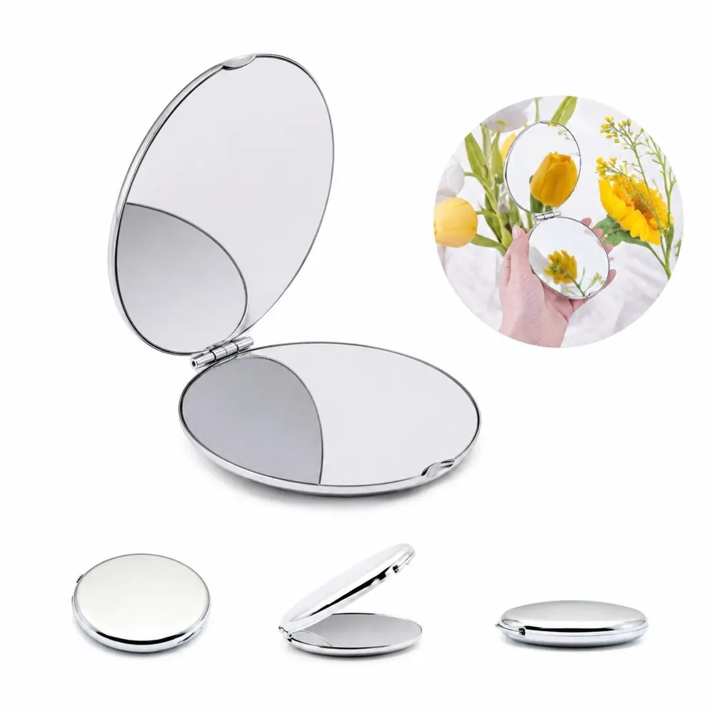 Foldable Stainless Steel Travel Makeup Mirror, Portable 2