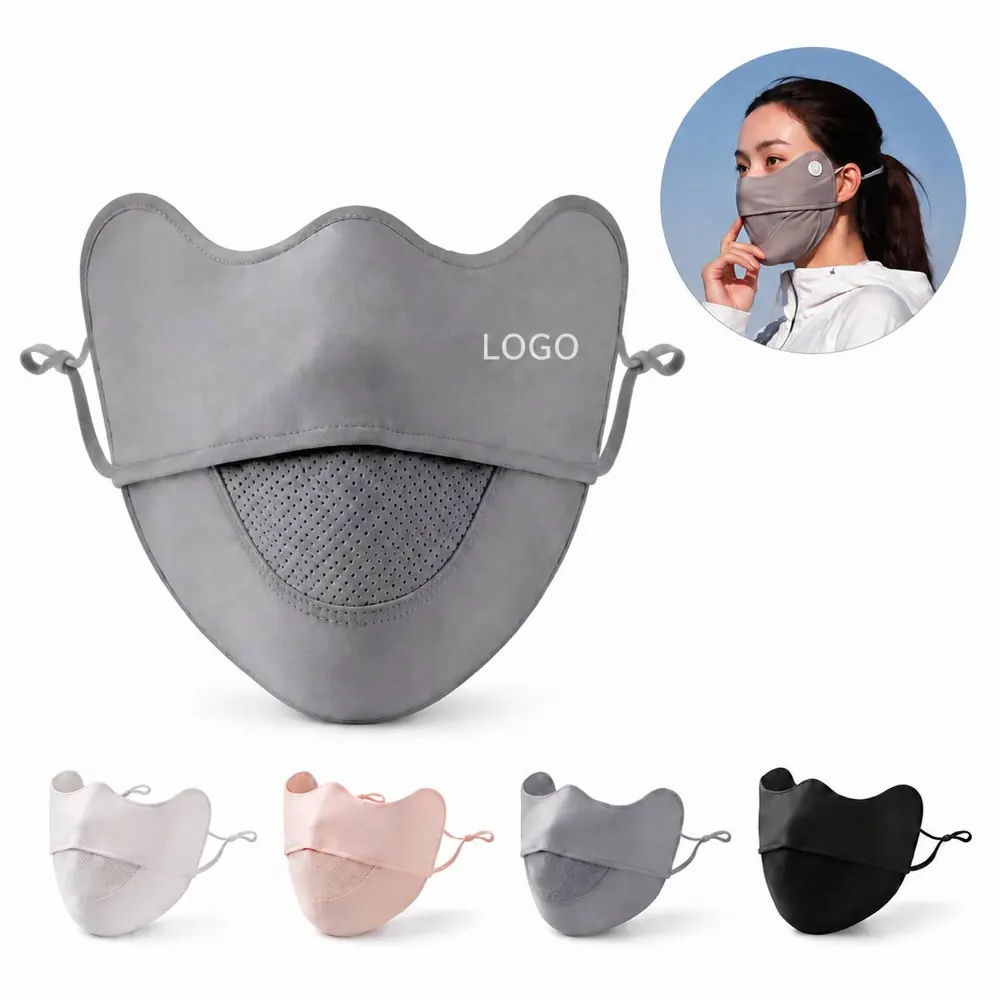 UPF 50+ Ice Silk UV Face Mask for Outdoor Sun Protection