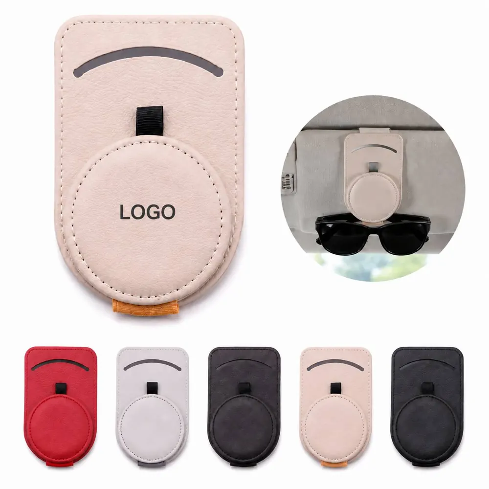 Leather Sunglasses Holder for Car Sun Visor, Scratch-Proof