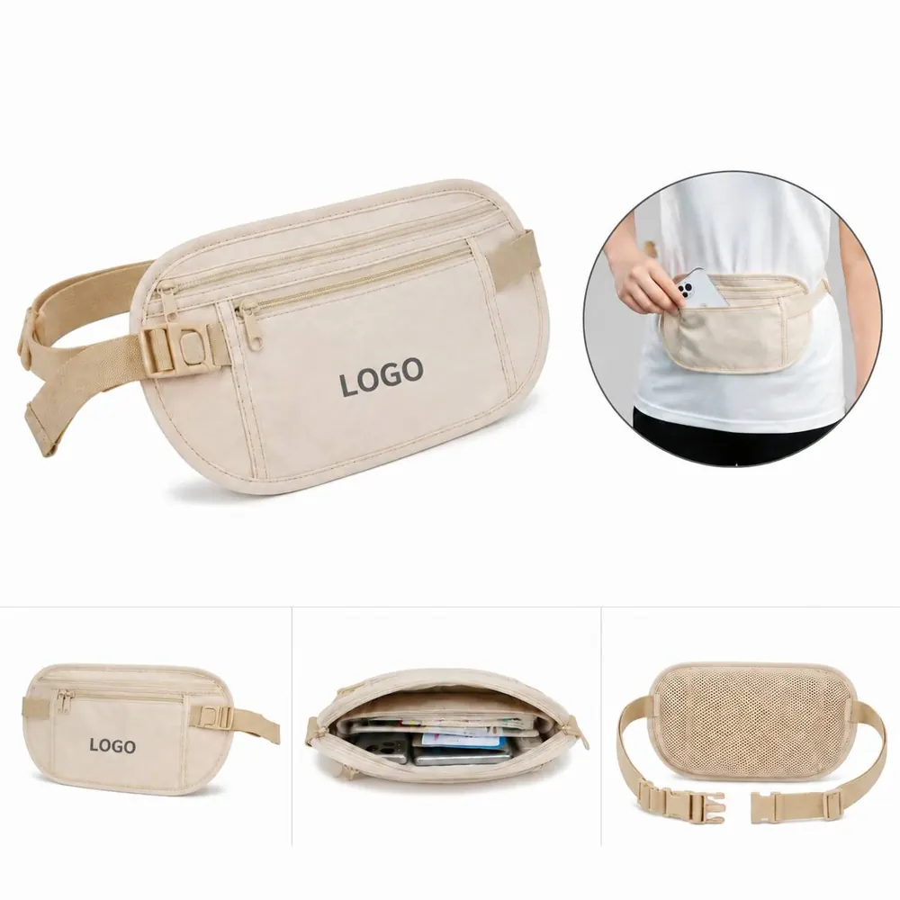 Anti-Theft Concealable Nylon Waist Pack with Hidden Zipper