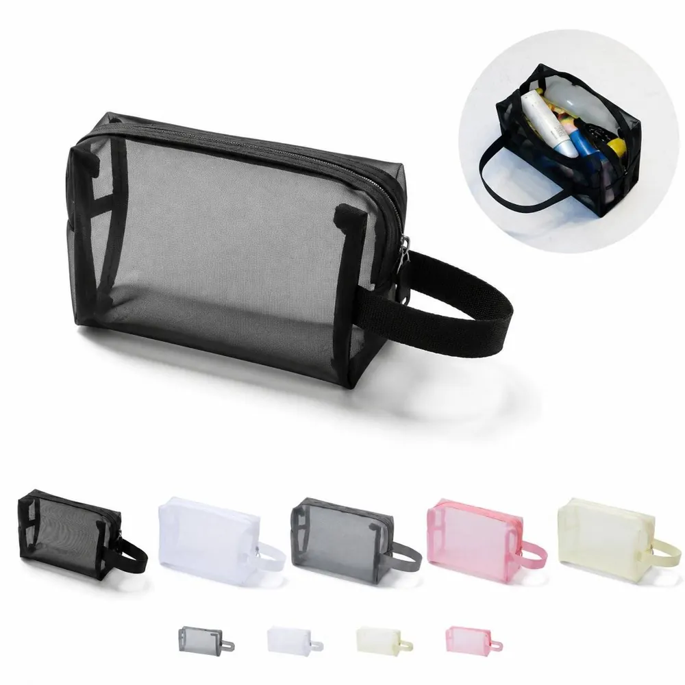 Nylon Mesh Makeup Bag, Transparent Travel Cosmetic Organizer 2