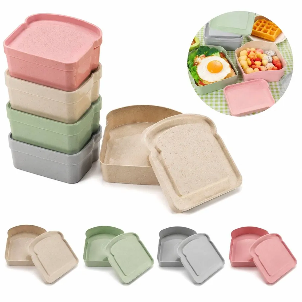Eco-Friendly Wheat Straw Lunch Box for Fresh Bread Storage 2