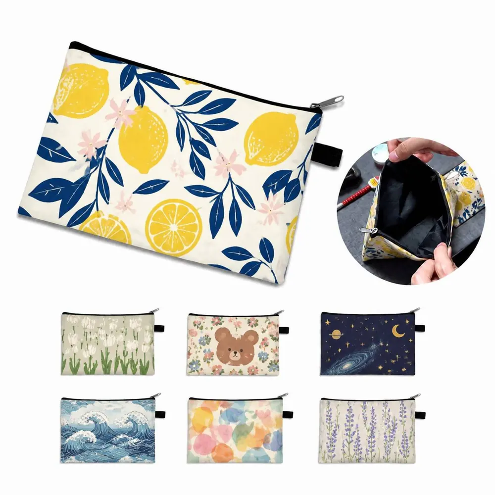 Waterproof Full Print Zipper Makeup Pouch Travel Organizer 2